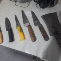 ساطور  همراه با پنج  چاقوی قصابی
