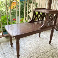 میز تلفن انتیک چوبی
