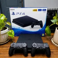 Ps4 اسلیم 500 گیگ دو دسته فول گیم در حد آکبند