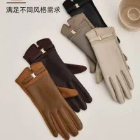 دستکش چرم قهوه ای روشن