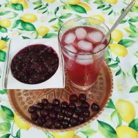 مربا و شربت خونگی البالو و توت فرنگی و به