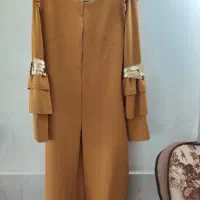 مانتو شیک مجلسی رنگ خردلی