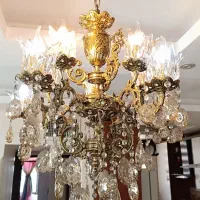 لوستر برنجی ۵ شاخه ۱۰ شعله