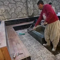 سنگ لاشه ،  سیمانبری ،محوطه سازی.استخر .ساخت نما