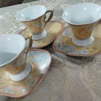 سه تا فنجون نعلبکی قدیمی ژاپنی