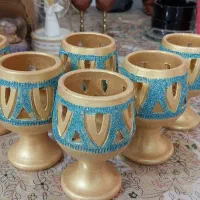 ۶ عدد جام (جای شمع) سفالی
