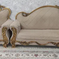 مبل کلاسیک هفت نفره طلایی