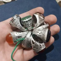 تعدادی انگشتر نقره سنگ قدیم