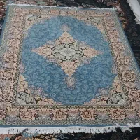 یک جفت فرش فرحی شش متری فیروزه ایی