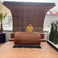 آلاچیق پرگولا ترموود فلاورباکس آتشدان