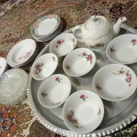 7عدد کاسه گل قرمزی وقوری