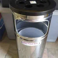 سطل زباله استیل .جا لیوانی دار