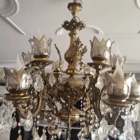 لوستر برنجی وزن بالا بی نقص شش شاخه دوبل