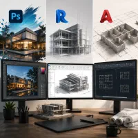 آموزش Auto cad ، Revit ، photo shop