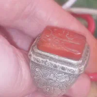 عقیق کهنه قدیمی حکاکی خط چپ