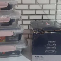 ظروف یخچالی پیرکس اصفهان ۴ تایی با جعبه نو