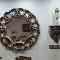 آینه و دو عدد پایه نگهدارنده جا شمعی