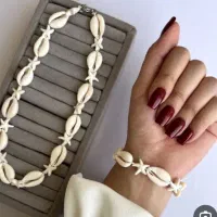 ست گردنبند و دستبند صدفی