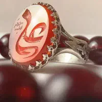 انگشتر نقره حکاکی شده علی