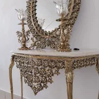 آینه شمعدان برنز و میز