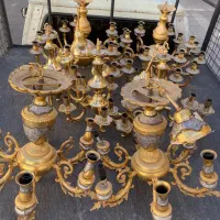 فروشنده و خریدار لوستر آب طلا برنزی