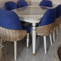 میز ناهارخوری ۶ نفره چوب و پارچه