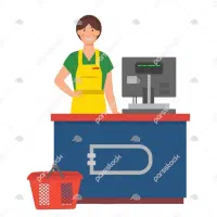 یک صندوقدار خانم مجرب در هایپر میوه روز خوب