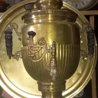 سماور برنجی شتربان ۶ لیتری سنگین آنتیک