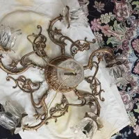 لوستر برنجی پنج شاخه سنگین