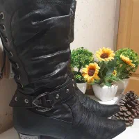 بوت زنانه سایز 40 چکمه چرم خارجی سایز ۴۰ کفش زنانه