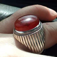 انگشتر فدیوم عقیق یمنی تراشدار