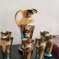اگرمن  پارچ و لیوان طلاکوب