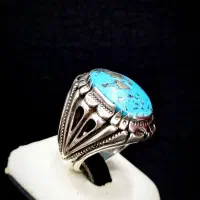 انگشتر فیروزه/عیار۹۲۵/رکاب زنجان
