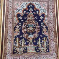 فالیچه تمام ابریشم طرح محرابی کاملن سالم و نو
