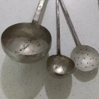 کفگیروملاقع وآبگردون بزرگ مسی  قدیمی