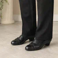 کفش زنانه مشکی پاشنه کوتاه مدل مجلسی