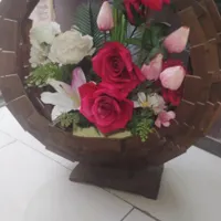 گلدون  قاب چوبی زیبا۷۰سانتی|گل مصنوعی|ورامین, |دیوار