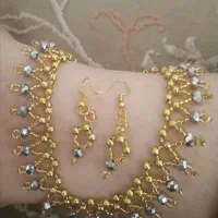 دستبند مرواریدی وکریستالی