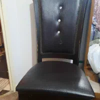 صندلی چرم و چوب
