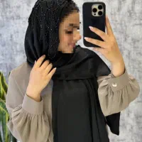 شال واکسی کپرا جواهر دوزی مشکی (روسری دل‌آرا)