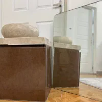 ست روشویی سنگی و آینه بک لایت