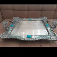 سینی طرح فیروزه پایه دار