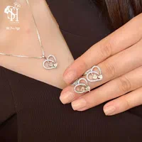 نیمست جواهر تمام نقره مدل قلبی نگین رنگی ولنتاین