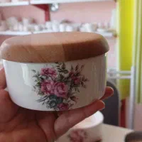 قندان سرامیکی با در چوبی