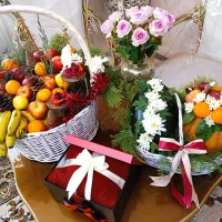 سبد حصیری بزرگ  در حد نو