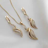 نیم ست نیلا مشابه طلا ژوپینگ