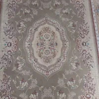 فرش ۶ متری ماشینی زمینه کرم