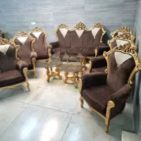 مبل استیل پاپیونی ۹ نفره با میز و عسلی