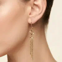 گوشواره نقره طلایی ساچمه شمش