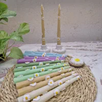 شمع قلمی و گل